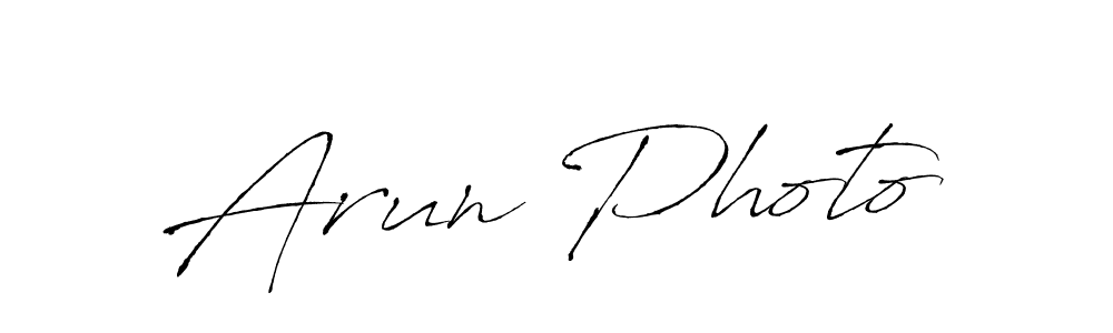 Create a beautiful signature design for name Arun Photo. With this signature (Antro_Vectra) fonts, you can make a handwritten signature for free. Arun Photo signature style 6 images and pictures png
