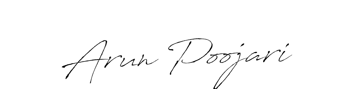 Also we have Arun Poojari name is the best signature style. Create professional handwritten signature collection using Antro_Vectra autograph style. Arun Poojari signature style 6 images and pictures png