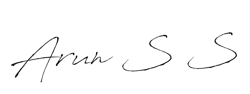 Use a signature maker to create a handwritten signature online. With this signature software, you can design (Antro_Vectra) your own signature for name Arun S S. Arun S S signature style 6 images and pictures png