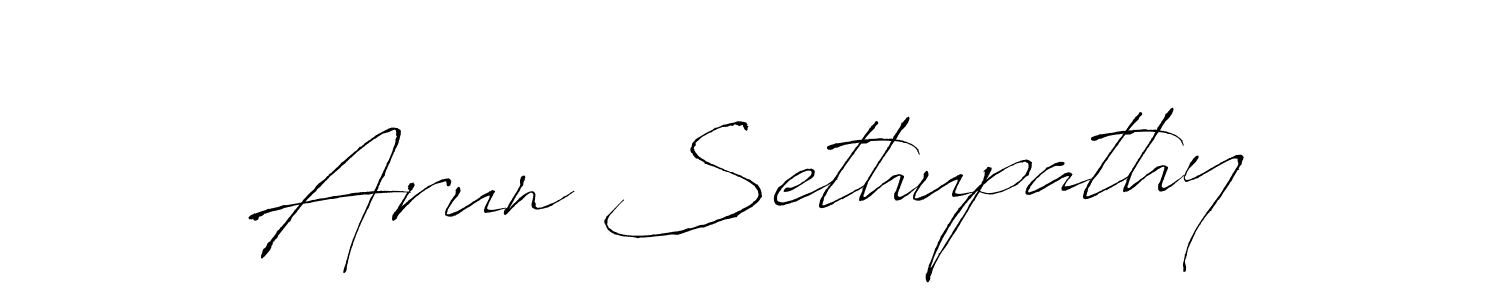 Antro_Vectra is a professional signature style that is perfect for those who want to add a touch of class to their signature. It is also a great choice for those who want to make their signature more unique. Get Arun Sethupathy name to fancy signature for free. Arun Sethupathy signature style 6 images and pictures png