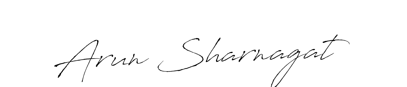 The best way (Antro_Vectra) to make a short signature is to pick only two or three words in your name. The name Arun Sharnagat include a total of six letters. For converting this name. Arun Sharnagat signature style 6 images and pictures png