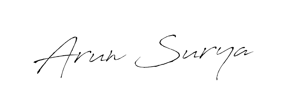 The best way (Antro_Vectra) to make a short signature is to pick only two or three words in your name. The name Arun Surya include a total of six letters. For converting this name. Arun Surya signature style 6 images and pictures png