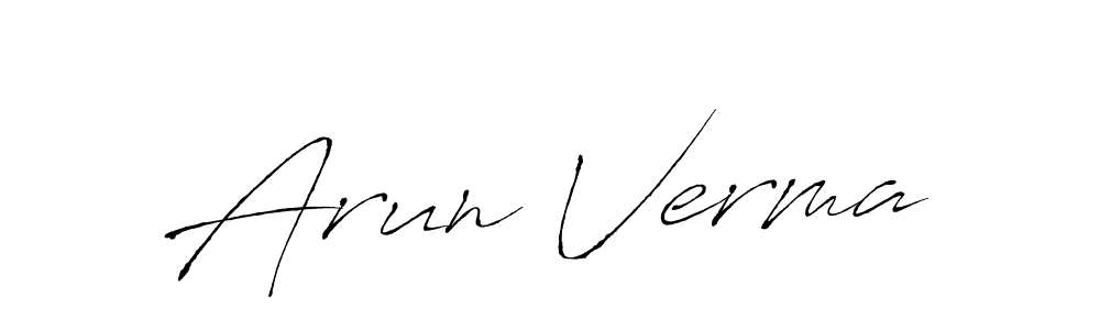 Create a beautiful signature design for name Arun Verma. With this signature (Antro_Vectra) fonts, you can make a handwritten signature for free. Arun Verma signature style 6 images and pictures png