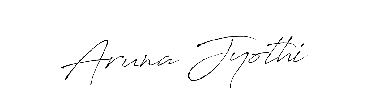 How to make Aruna Jyothi name signature. Use Antro_Vectra style for creating short signs online. This is the latest handwritten sign. Aruna Jyothi signature style 6 images and pictures png