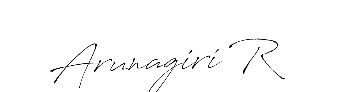 How to make Arunagiri R name signature. Use Antro_Vectra style for creating short signs online. This is the latest handwritten sign. Arunagiri R signature style 6 images and pictures png