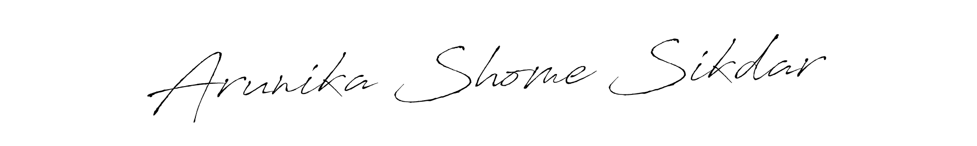 How to make Arunika Shome Sikdar name signature. Use Antro_Vectra style for creating short signs online. This is the latest handwritten sign. Arunika Shome Sikdar signature style 6 images and pictures png