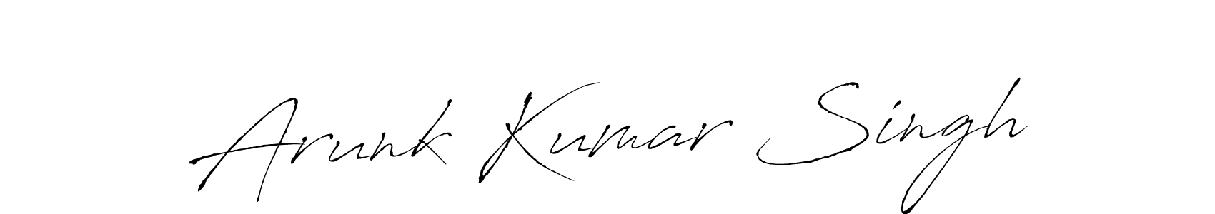 Antro_Vectra is a professional signature style that is perfect for those who want to add a touch of class to their signature. It is also a great choice for those who want to make their signature more unique. Get Arunk Kumar Singh name to fancy signature for free. Arunk Kumar Singh signature style 6 images and pictures png