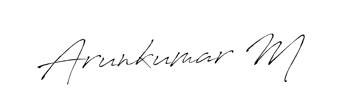 Similarly Antro_Vectra is the best handwritten signature design. Signature creator online .You can use it as an online autograph creator for name Arunkumar M. Arunkumar M signature style 6 images and pictures png