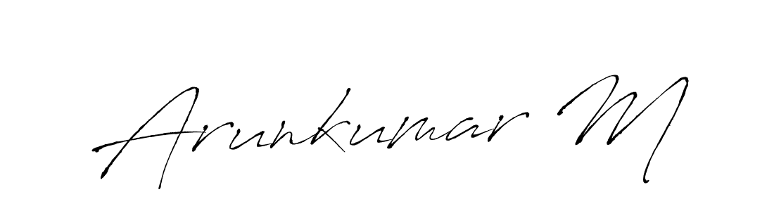 How to make Arunkumar M name signature. Use Antro_Vectra style for creating short signs online. This is the latest handwritten sign. Arunkumar M signature style 6 images and pictures png