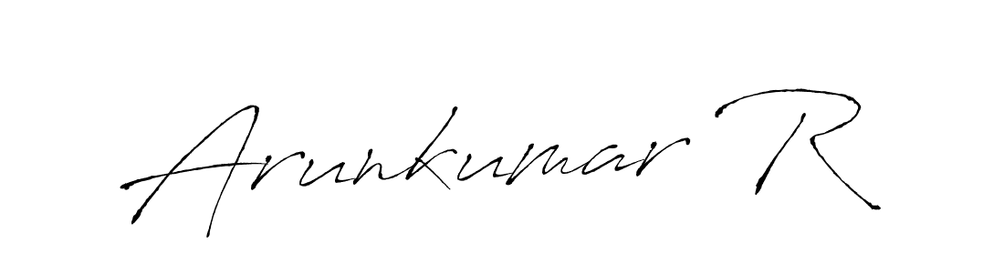 It looks lik you need a new signature style for name Arunkumar R. Design unique handwritten (Antro_Vectra) signature with our free signature maker in just a few clicks. Arunkumar R signature style 6 images and pictures png