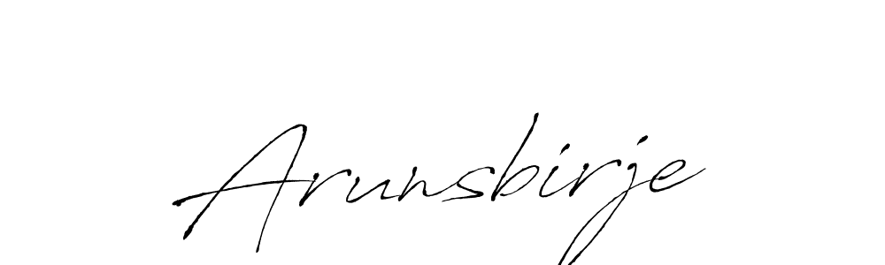 Design your own signature with our free online signature maker. With this signature software, you can create a handwritten (Antro_Vectra) signature for name Arunsbirje. Arunsbirje signature style 6 images and pictures png