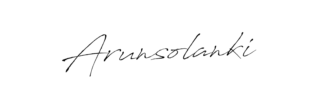 Design your own signature with our free online signature maker. With this signature software, you can create a handwritten (Antro_Vectra) signature for name Arunsolanki. Arunsolanki signature style 6 images and pictures png
