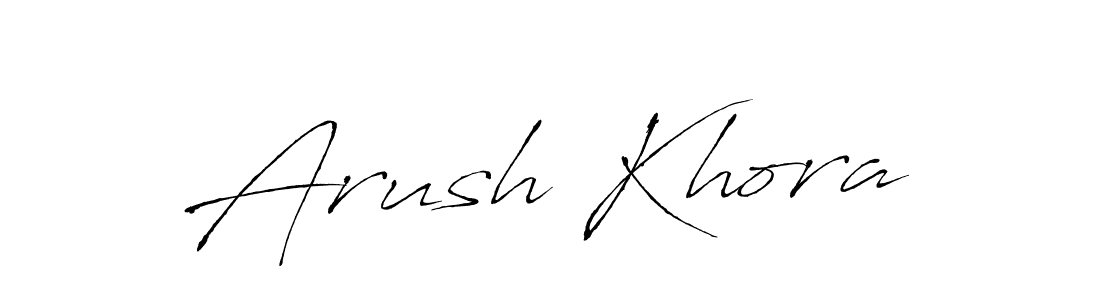 How to make Arush Khora name signature. Use Antro_Vectra style for creating short signs online. This is the latest handwritten sign. Arush Khora signature style 6 images and pictures png