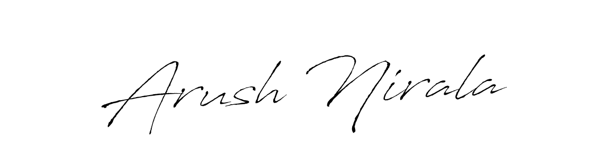 You can use this online signature creator to create a handwritten signature for the name Arush Nirala. This is the best online autograph maker. Arush Nirala signature style 6 images and pictures png