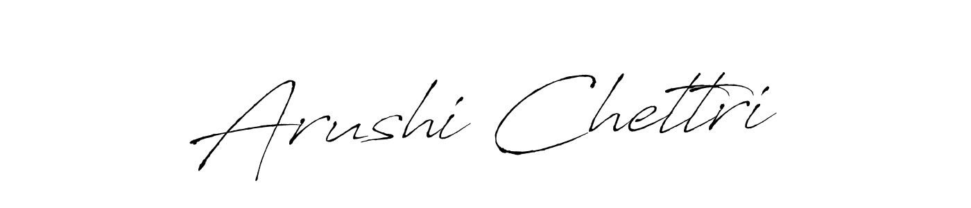 The best way (Antro_Vectra) to make a short signature is to pick only two or three words in your name. The name Arushi Chettri include a total of six letters. For converting this name. Arushi Chettri signature style 6 images and pictures png