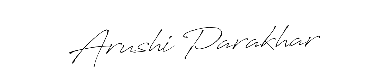 Design your own signature with our free online signature maker. With this signature software, you can create a handwritten (Antro_Vectra) signature for name Arushi Parakhar. Arushi Parakhar signature style 6 images and pictures png