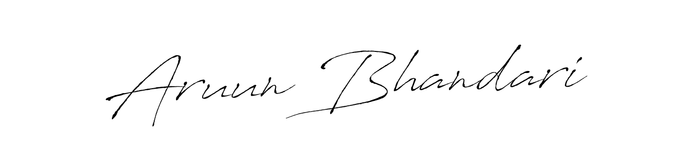 Design your own signature with our free online signature maker. With this signature software, you can create a handwritten (Antro_Vectra) signature for name Aruun Bhandari. Aruun Bhandari signature style 6 images and pictures png