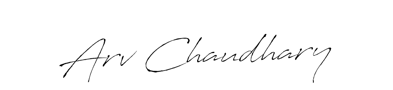 Create a beautiful signature design for name Arv Chaudhary. With this signature (Antro_Vectra) fonts, you can make a handwritten signature for free. Arv Chaudhary signature style 6 images and pictures png