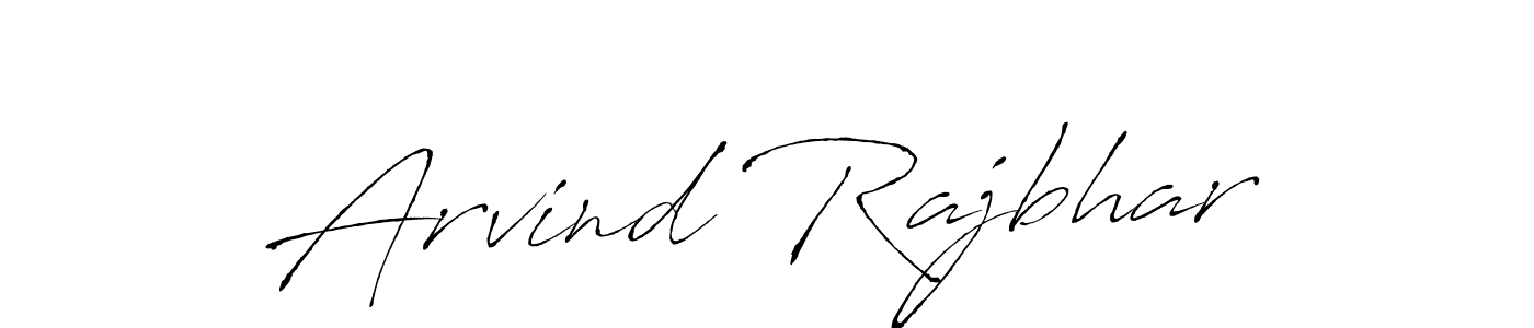 How to make Arvind Rajbhar name signature. Use Antro_Vectra style for creating short signs online. This is the latest handwritten sign. Arvind Rajbhar signature style 6 images and pictures png