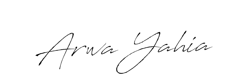 Make a beautiful signature design for name Arwa Yahia. With this signature (Antro_Vectra) style, you can create a handwritten signature for free. Arwa Yahia signature style 6 images and pictures png