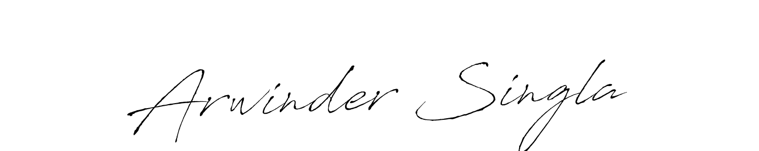 How to make Arwinder Singla name signature. Use Antro_Vectra style for creating short signs online. This is the latest handwritten sign. Arwinder Singla signature style 6 images and pictures png