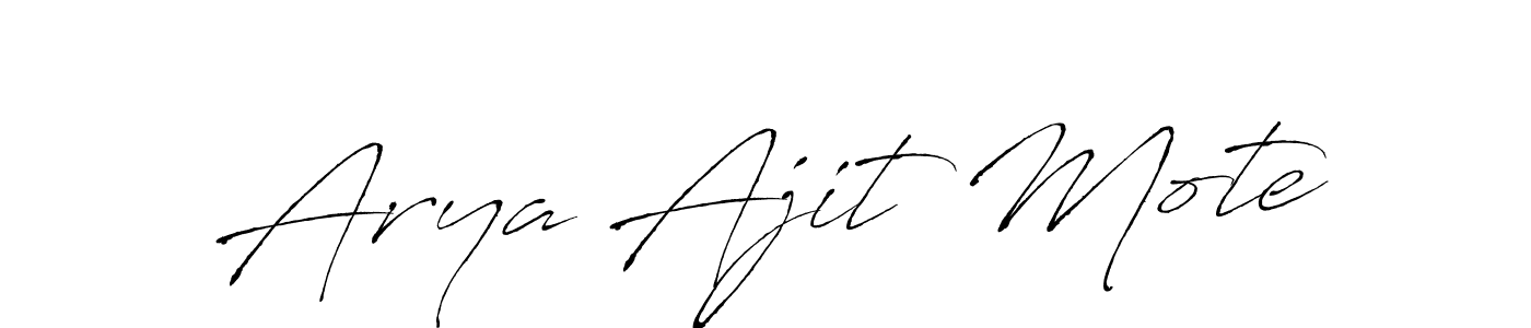 The best way (Antro_Vectra) to make a short signature is to pick only two or three words in your name. The name Arya Ajit Mote include a total of six letters. For converting this name. Arya Ajit Mote signature style 6 images and pictures png