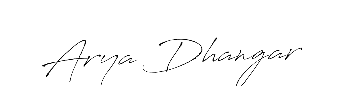 Design your own signature with our free online signature maker. With this signature software, you can create a handwritten (Antro_Vectra) signature for name Arya Dhangar. Arya Dhangar signature style 6 images and pictures png