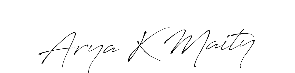 Create a beautiful signature design for name Arya K Maity. With this signature (Antro_Vectra) fonts, you can make a handwritten signature for free. Arya K Maity signature style 6 images and pictures png