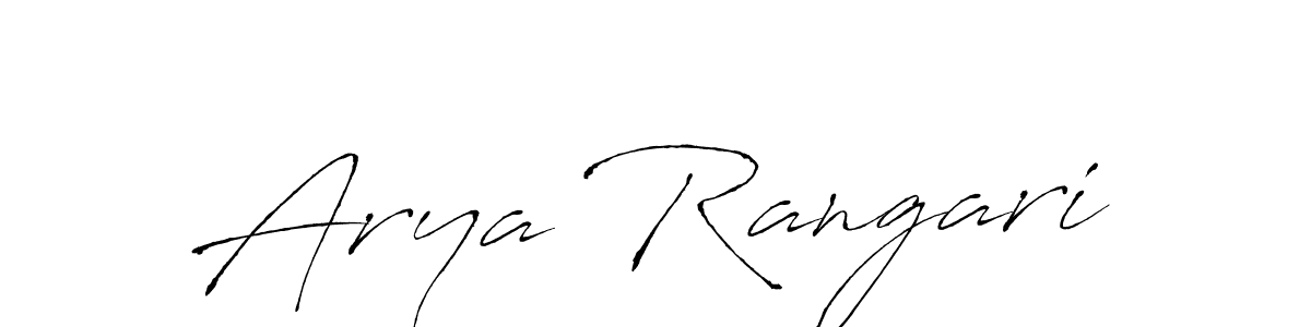 Make a beautiful signature design for name Arya Rangari. With this signature (Antro_Vectra) style, you can create a handwritten signature for free. Arya Rangari signature style 6 images and pictures png