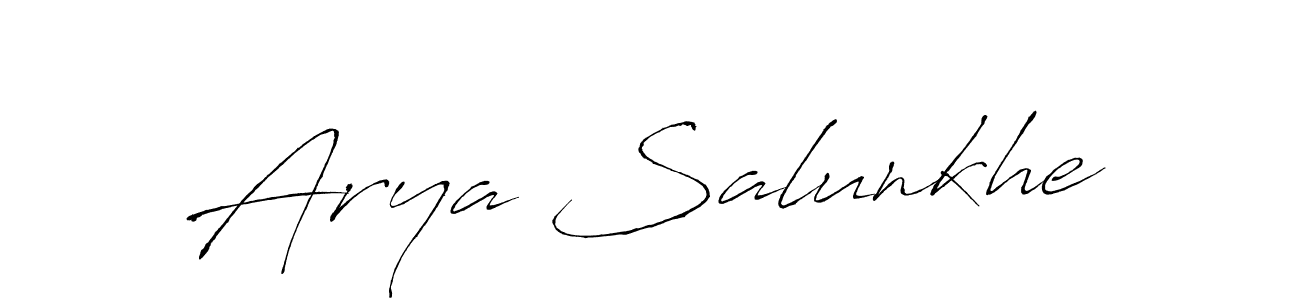 How to make Arya Salunkhe name signature. Use Antro_Vectra style for creating short signs online. This is the latest handwritten sign. Arya Salunkhe signature style 6 images and pictures png