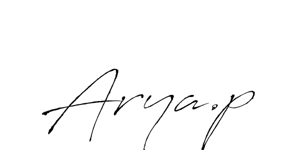 Design your own signature with our free online signature maker. With this signature software, you can create a handwritten (Antro_Vectra) signature for name Arya.p. Arya.p signature style 6 images and pictures png