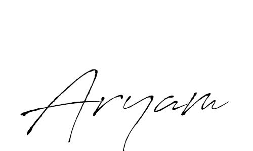 Design your own signature with our free online signature maker. With this signature software, you can create a handwritten (Antro_Vectra) signature for name Aryam. Aryam signature style 6 images and pictures png