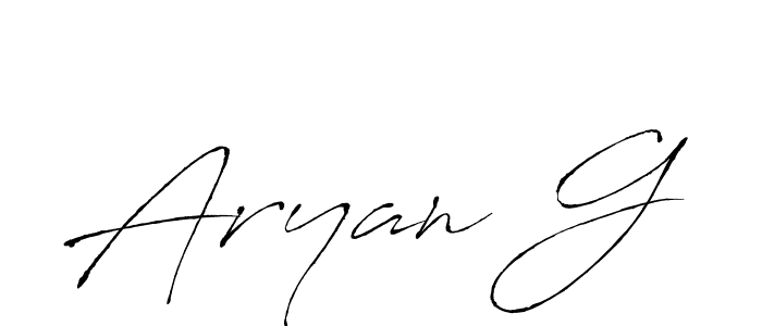Design your own signature with our free online signature maker. With this signature software, you can create a handwritten (Antro_Vectra) signature for name Aryan G. Aryan G signature style 6 images and pictures png