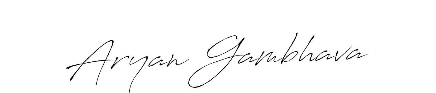 Design your own signature with our free online signature maker. With this signature software, you can create a handwritten (Antro_Vectra) signature for name Aryan Gambhava. Aryan Gambhava signature style 6 images and pictures png