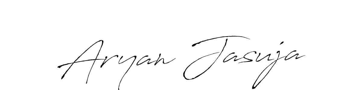 How to make Aryan Jasuja name signature. Use Antro_Vectra style for creating short signs online. This is the latest handwritten sign. Aryan Jasuja signature style 6 images and pictures png