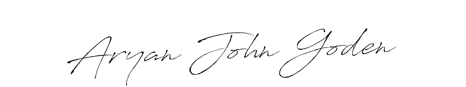 Aryan John Goden stylish signature style. Best Handwritten Sign (Antro_Vectra) for my name. Handwritten Signature Collection Ideas for my name Aryan John Goden. Aryan John Goden signature style 6 images and pictures png
