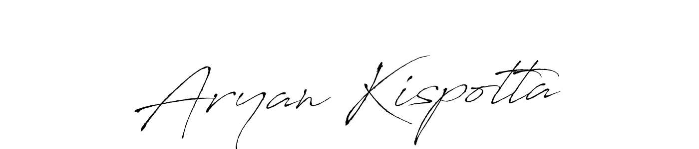 Design your own signature with our free online signature maker. With this signature software, you can create a handwritten (Antro_Vectra) signature for name Aryan Kispotta. Aryan Kispotta signature style 6 images and pictures png