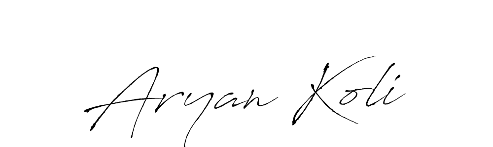 How to make Aryan Koli name signature. Use Antro_Vectra style for creating short signs online. This is the latest handwritten sign. Aryan Koli signature style 6 images and pictures png