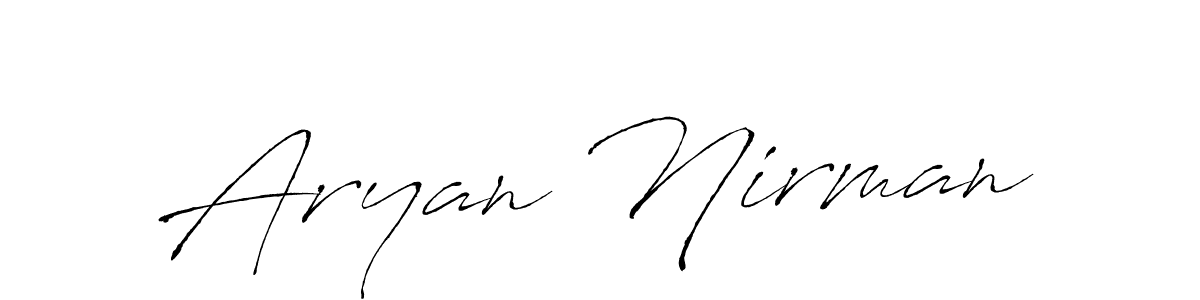 Design your own signature with our free online signature maker. With this signature software, you can create a handwritten (Antro_Vectra) signature for name Aryan Nirman. Aryan Nirman signature style 6 images and pictures png