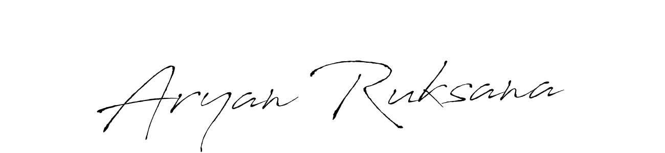 Design your own signature with our free online signature maker. With this signature software, you can create a handwritten (Antro_Vectra) signature for name Aryan Ruksana. Aryan Ruksana signature style 6 images and pictures png