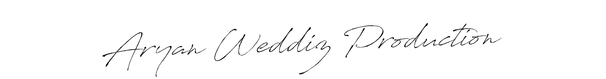 Also we have Aryan Weddiz Production name is the best signature style. Create professional handwritten signature collection using Antro_Vectra autograph style. Aryan Weddiz Production signature style 6 images and pictures png