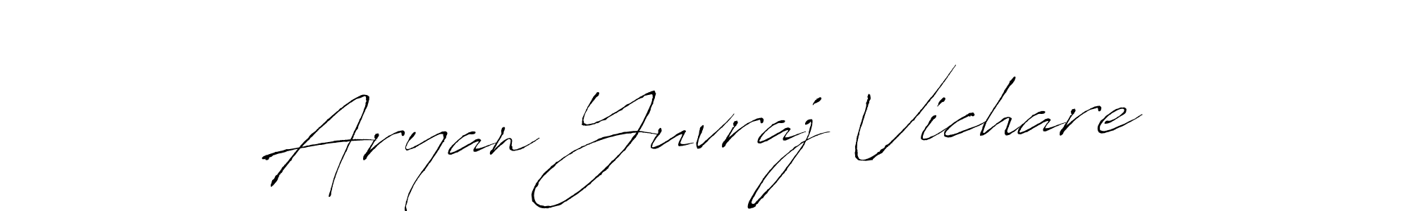You should practise on your own different ways (Antro_Vectra) to write your name (Aryan Yuvraj Vichare) in signature. don't let someone else do it for you. Aryan Yuvraj Vichare signature style 6 images and pictures png