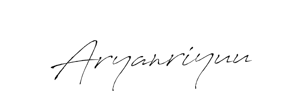 Make a beautiful signature design for name Aryanriyuu. With this signature (Antro_Vectra) style, you can create a handwritten signature for free. Aryanriyuu signature style 6 images and pictures png