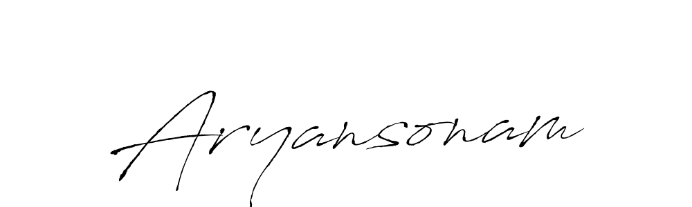 Use a signature maker to create a handwritten signature online. With this signature software, you can design (Antro_Vectra) your own signature for name Aryansonam. Aryansonam signature style 6 images and pictures png