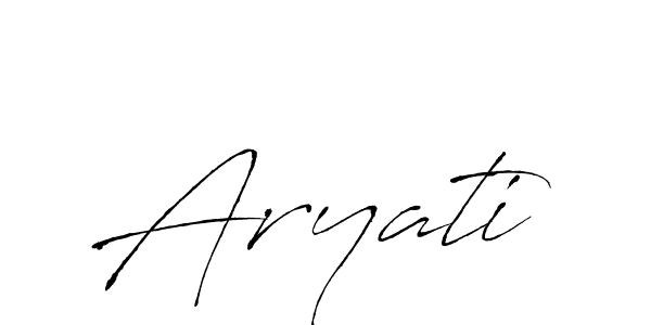Design your own signature with our free online signature maker. With this signature software, you can create a handwritten (Antro_Vectra) signature for name Aryati. Aryati signature style 6 images and pictures png