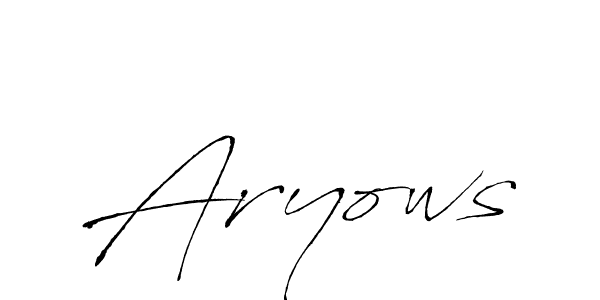 if you are searching for the best signature style for your name Aryows. so please give up your signature search. here we have designed multiple signature styles  using Antro_Vectra. Aryows signature style 6 images and pictures png