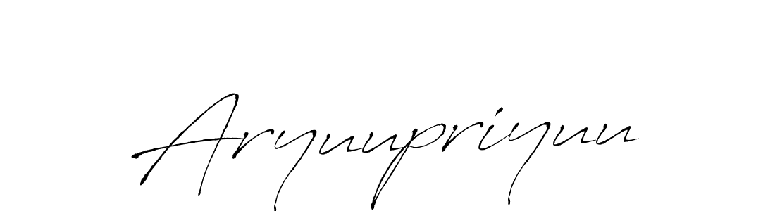 How to make Aryuupriyuu signature? Antro_Vectra is a professional autograph style. Create handwritten signature for Aryuupriyuu name. Aryuupriyuu signature style 6 images and pictures png