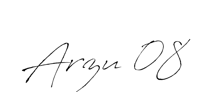 How to make Arzu 08 name signature. Use Antro_Vectra style for creating short signs online. This is the latest handwritten sign. Arzu 08 signature style 6 images and pictures png