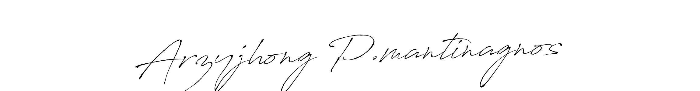 This is the best signature style for the Arzyjhong P.mantinagnos name. Also you like these signature font (Antro_Vectra). Mix name signature. Arzyjhong P.mantinagnos signature style 6 images and pictures png