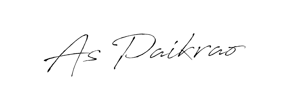 Design your own signature with our free online signature maker. With this signature software, you can create a handwritten (Antro_Vectra) signature for name As Paikrao. As Paikrao signature style 6 images and pictures png